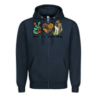 Navy Peace Love Dorper Sheep Zipper Hoodie - LillyAllenDesigns