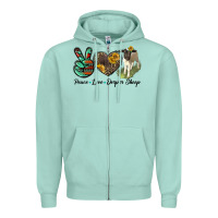 Seafoam Peace Love Dorper Sheep Zipper Hoodie - LillyAllenDesigns