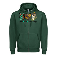 Sports Green Peace Love Dorper Sheep Zipper Hoodie - LillyAllenDesigns