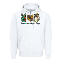 White Peace Love Dorper Sheep Zipper Hoodie - LillyAllenDesigns