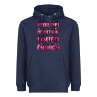 Navy you are worthy you are beautiful Heavyweight Hoodie - MaliasSmallBusiness