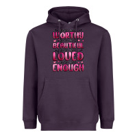 Plum you are worthy you are beautiful Heavyweight Hoodie - MaliasSmallBusiness