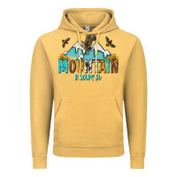 Vintage Mustard mountain mama Vintage Hoodie - texasbilliewilder