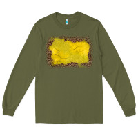 Army Green gemstone yellow leopard background Long Sleeve Tee - JahusDesignShop