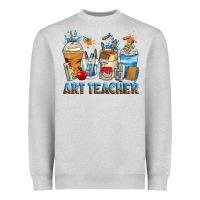Heather Grey art teacher coffee cups Heavyweight Sweatshirt - Zillion Design Studio