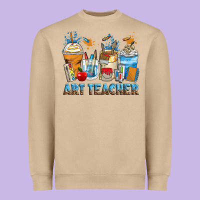 Art Teacher Coffee Cups Heavyweight Sweatshirt Designed By Zillion Design Studio