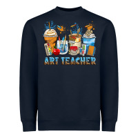 Navy art teacher coffee cups Heavyweight Sweatshirt - Zillion Design Studio