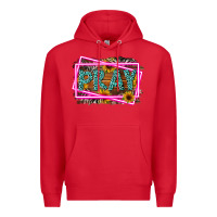 Red Western Pray Religious Premium Hoodie - LillyAllenDesigns