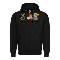 Black Peace Love American White Sea Eagle Zipper Hoodie - LillyAllenDesigns