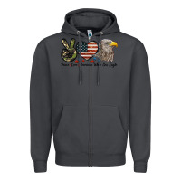 Smoke Peace Love American White Sea Eagle Zipper Hoodie - LillyAllenDesigns
