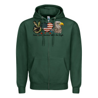 Sports Green Peace Love American White Sea Eagle Zipper Hoodie - LillyAllenDesigns