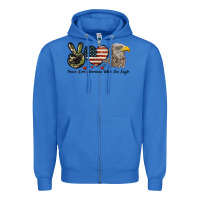 True Royal Peace Love American White Sea Eagle Zipper Hoodie - LillyAllenDesigns