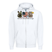 White Peace Love American White Sea Eagle Zipper Hoodie - LillyAllenDesigns