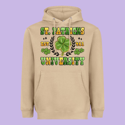 St. Patricks University Heavyweight Hoodie Designed By Maliassmallbusiness