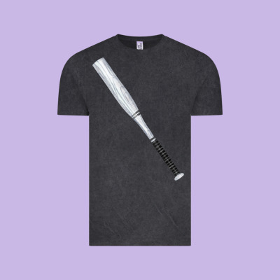 White Wooden Softball Bat Vintage Tee Designed By Fadigitalartstudio