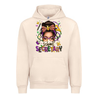 Mardi Gras School Secretary Caucasian Messy Bun Urban Hoodie | Teevron