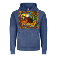Vintage Denim western horse and sunflower Vintage Hoodie - RanaPortraitStore