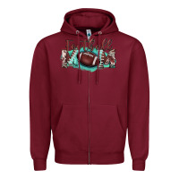Burgundy football mom Zipper Hoodie - BarkalooDesign