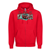 Red football mom Zipper Hoodie - BarkalooDesign