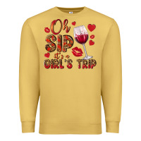 Antique Gold oh sip its a girls trip Premium Sweatshirt - NancyCooperArtShop