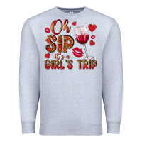 Heather Grey oh sip its a girls trip Premium Sweatshirt - NancyCooperArtShop
