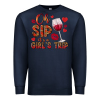 Navy oh sip its a girls trip Premium Sweatshirt - NancyCooperArtShop