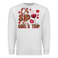 Oatmeal Heather oh sip its a girls trip Premium Sweatshirt - NancyCooperArtShop