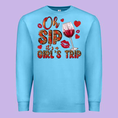 Oh Sip Its A Girls Trip Premium Sweatshirt Designed By Nancycooperartshop