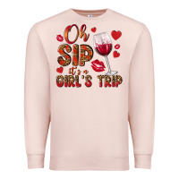 Pale Pink oh sip its a girls trip Premium Sweatshirt - NancyCooperArtShop