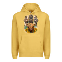 Antique Gold Western Heifer Cow with crosses Premium Hoodie - LillyAllenDesigns
