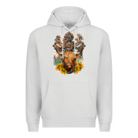 Dove Grey Western Heifer Cow with crosses Premium Hoodie - LillyAllenDesigns