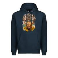 Navy Western Heifer Cow with crosses Premium Hoodie - LillyAllenDesigns