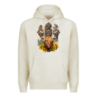 Oatmeal Heather Western Heifer Cow with crosses Premium Hoodie - LillyAllenDesigns