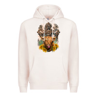 Pale Pink Western Heifer Cow with crosses Premium Hoodie - LillyAllenDesigns
