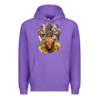 Purple Western Heifer Cow with crosses Premium Hoodie - LillyAllenDesigns