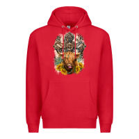 Red Western Heifer Cow with crosses Premium Hoodie - LillyAllenDesigns