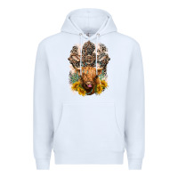 White Western Heifer Cow with crosses Premium Hoodie - LillyAllenDesigns
