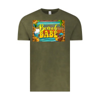 Beach Babe Skinny Metal Can Holder Vintage Tee | Teevron