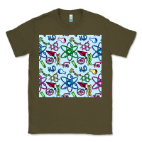Army Green Science Teacher Seamless Pattern Classic Tee - BundleAndBundleShop