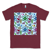 Burgundy Science Teacher Seamless Pattern Classic Tee - BundleAndBundleShop