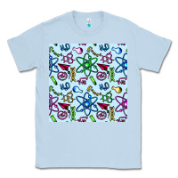 Dusty Blue Science Teacher Seamless Pattern Classic Tee - BundleAndBundleShop