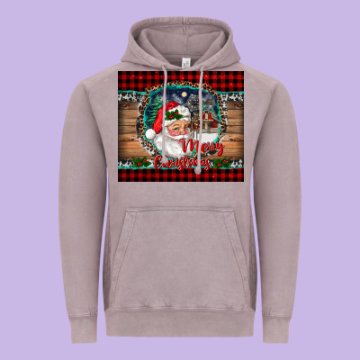 Merry Christmas Santa And Farm Vintage Hoodie Designed By Ranaportraitstore