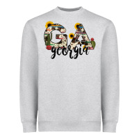 Heather Grey georgia state cowhide serape cactus Heavyweight Sweatshirt - RanaPortraitStore