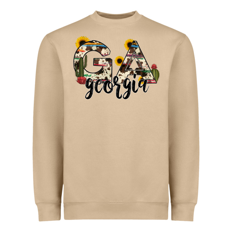 Georgia State Cowhide Serape Cactus Heavyweight Sweatshirt by RanaPortraitStore | Teevron