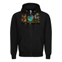 Black Peace Love Suffolk Sheep Zipper Hoodie - LillyAllenDesigns