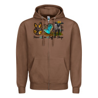 Chestnut Peace Love Suffolk Sheep Zipper Hoodie - LillyAllenDesigns