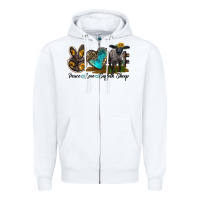 White Peace Love Suffolk Sheep Zipper Hoodie - LillyAllenDesigns
