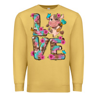 Antique Gold love little cute cow Premium Sweatshirt - NancyCooperArtShop