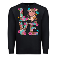 Black love little cute cow Premium Sweatshirt - NancyCooperArtShop