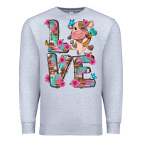 Heather Grey love little cute cow Premium Sweatshirt - NancyCooperArtShop